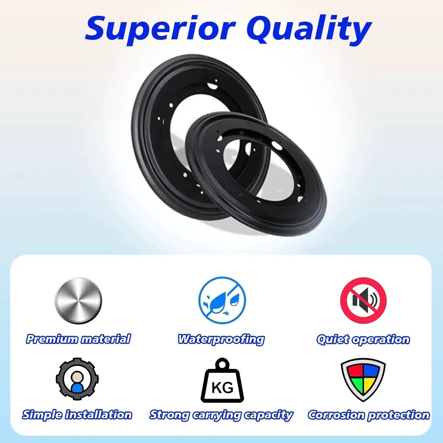 Six Pack 9 Inch Lazy Susan Bearings Heavy Duty Turntable Bearing Swivel Plate Five Sixteenths Inch Thick with icons for features