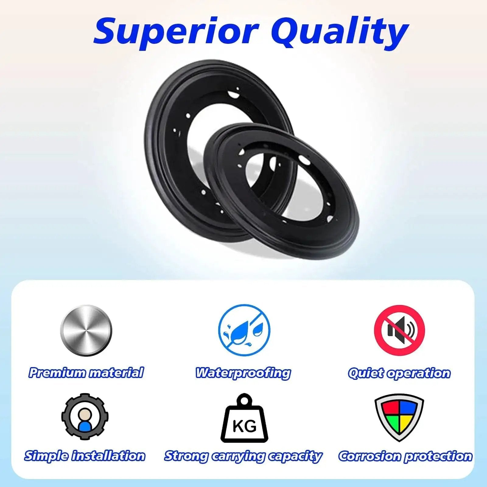 Six Pack 9 Inch Lazy Susan Bearings Heavy Duty Turntable Bearing Swivel Plate Five Sixteenths Inch Thick with icons for features