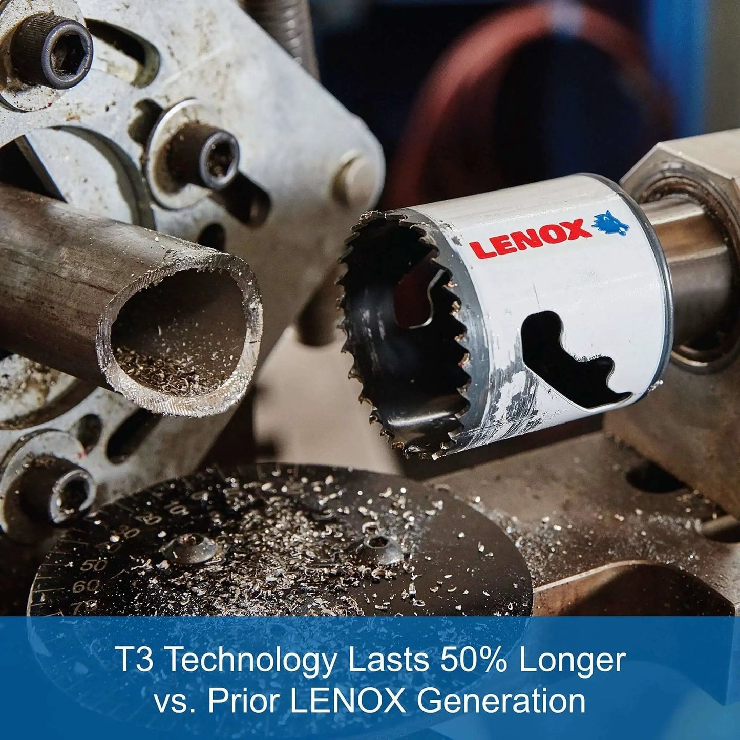 Bi Metal Hole Saw With Speed Slot For Fast Metal Cutting Seven Eighths Inch Arbor Twice As Durable With Longer Life And Larger Sharp Teeth For Quick Penetration And Easy Plug Ejection By LENOX Tools in metal cutting machine