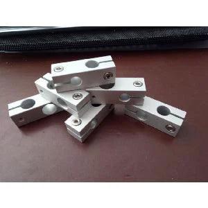 Aluminum Alloy 8mm-12mm Shaft Cross Double-hole Connector Support Clamp