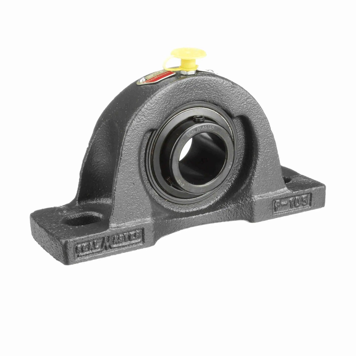 Mounted Cast Iron Two Bolt Pillow Block Ball Bearing With Sealmaster NP 18 In Black Oxide Finish Setscrew Lock Steel Housing