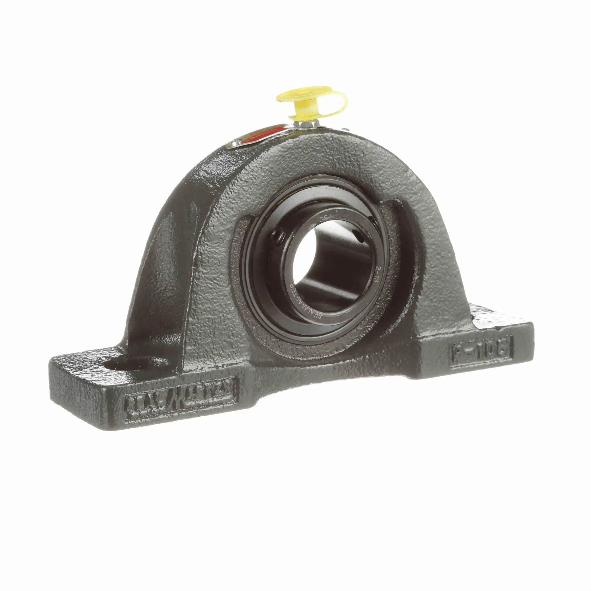 Sealmaster NP-20R mounted cast iron pillow block bearing for medium-duty equipment, front view with cast iron housing.