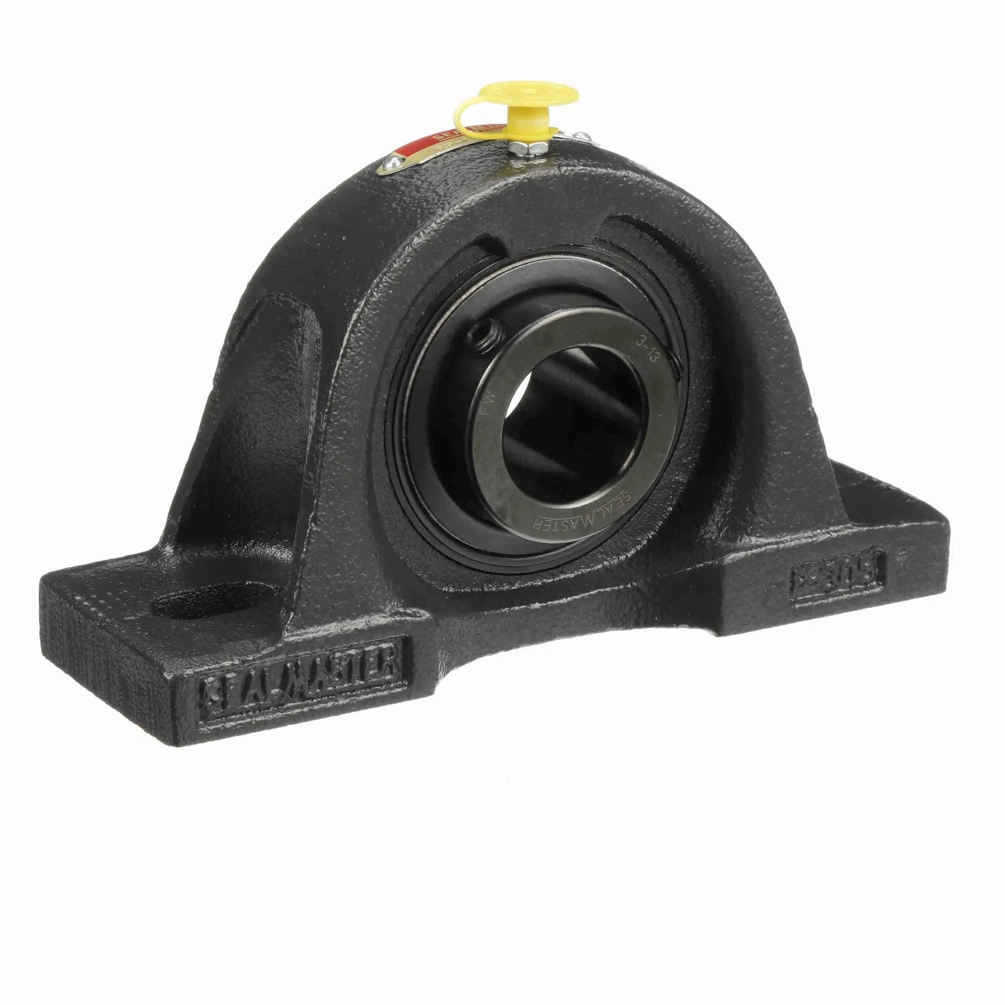 MP19 Mounted Cast Iron Two Bolt Pillow Block Ball Bearing Sealmaster Steel Housing Black Oxide Setscrew Lock