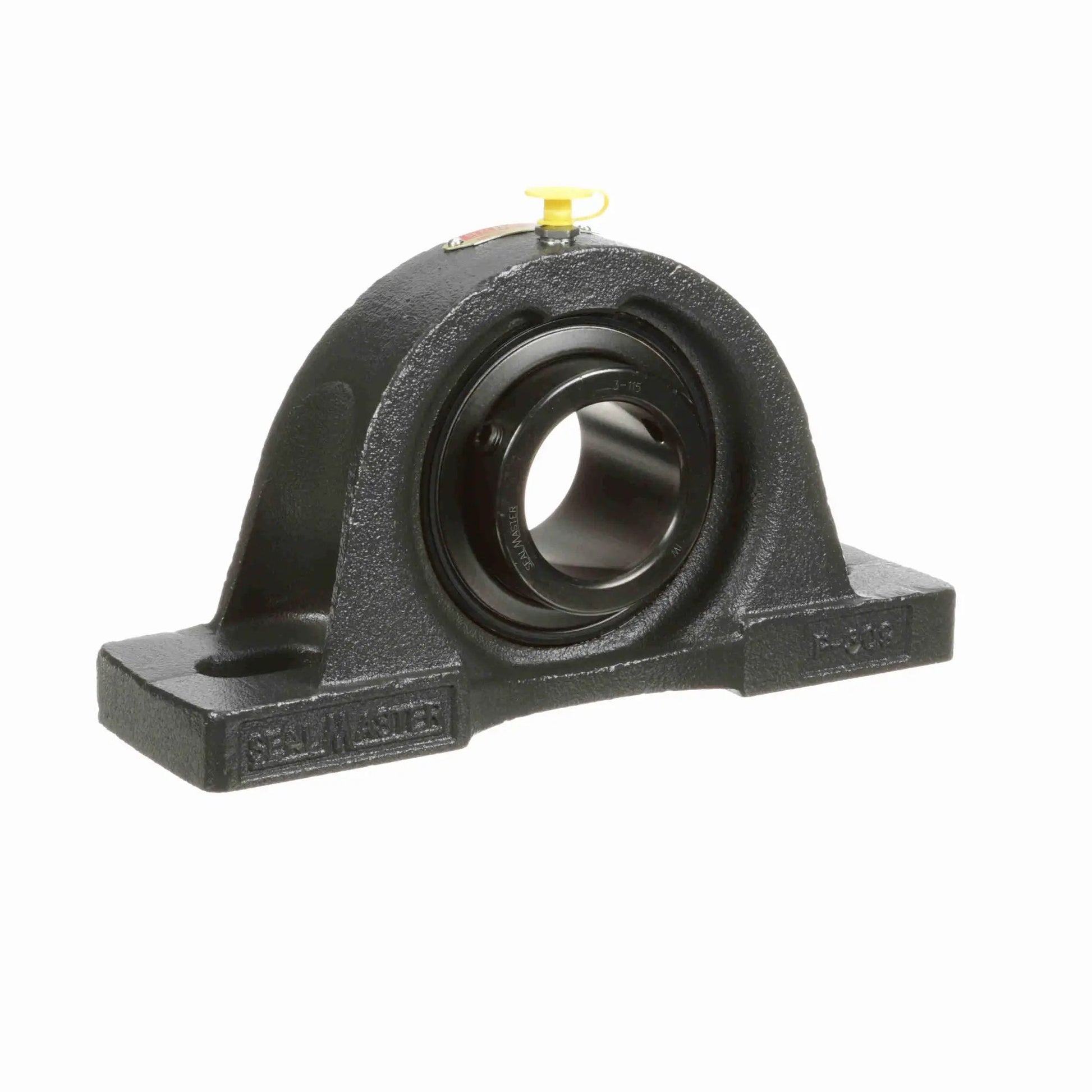 Mounted Cast Iron Two Bolt Pillow Block Ball Bearing MP 31 From Sealmaster With Setscrew Lock, side view