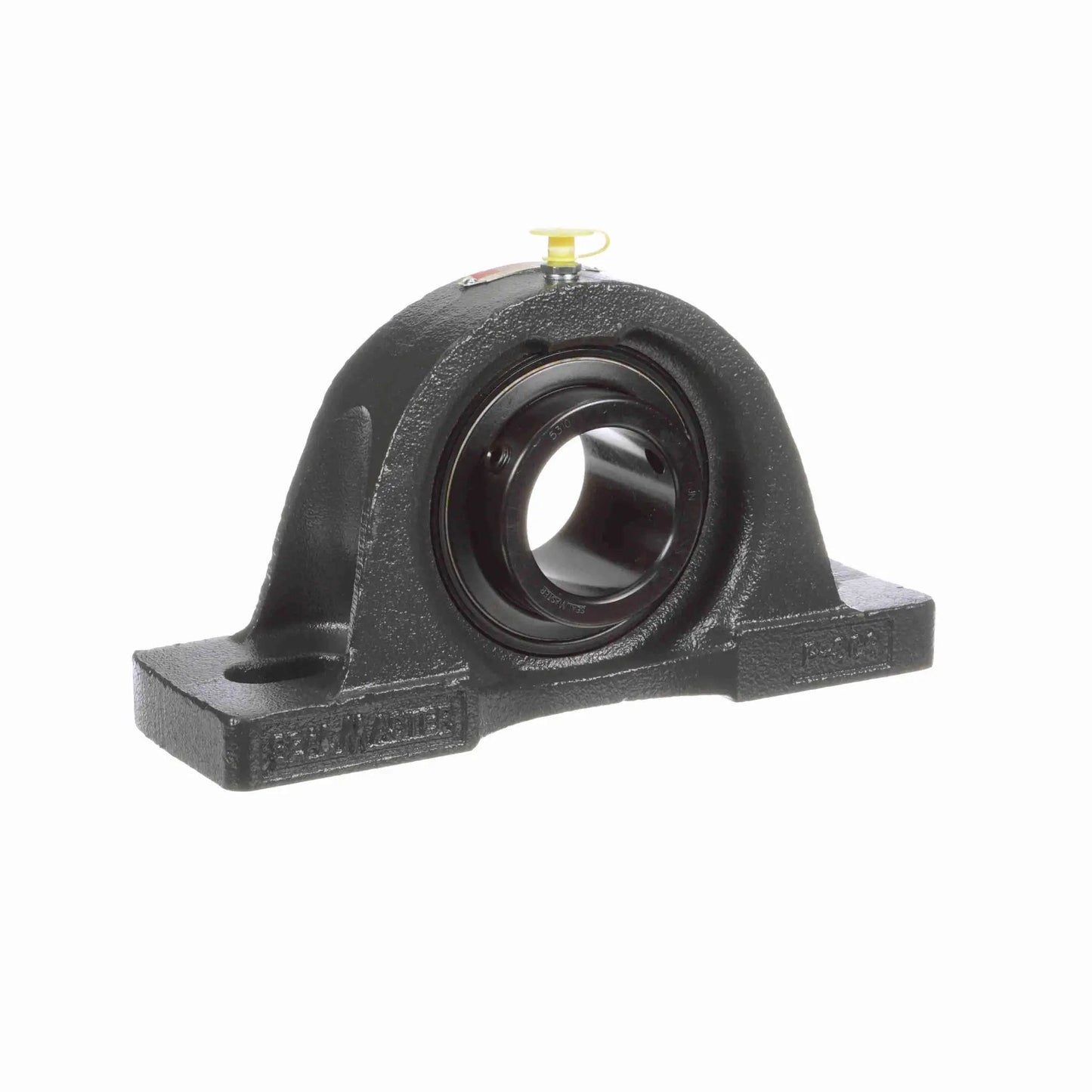 MP 310 Mounted Cast Iron Two Bolt Pillow Block Bearing With Setscrew Lock for industrial machinery, heavy-duty rugged housing.