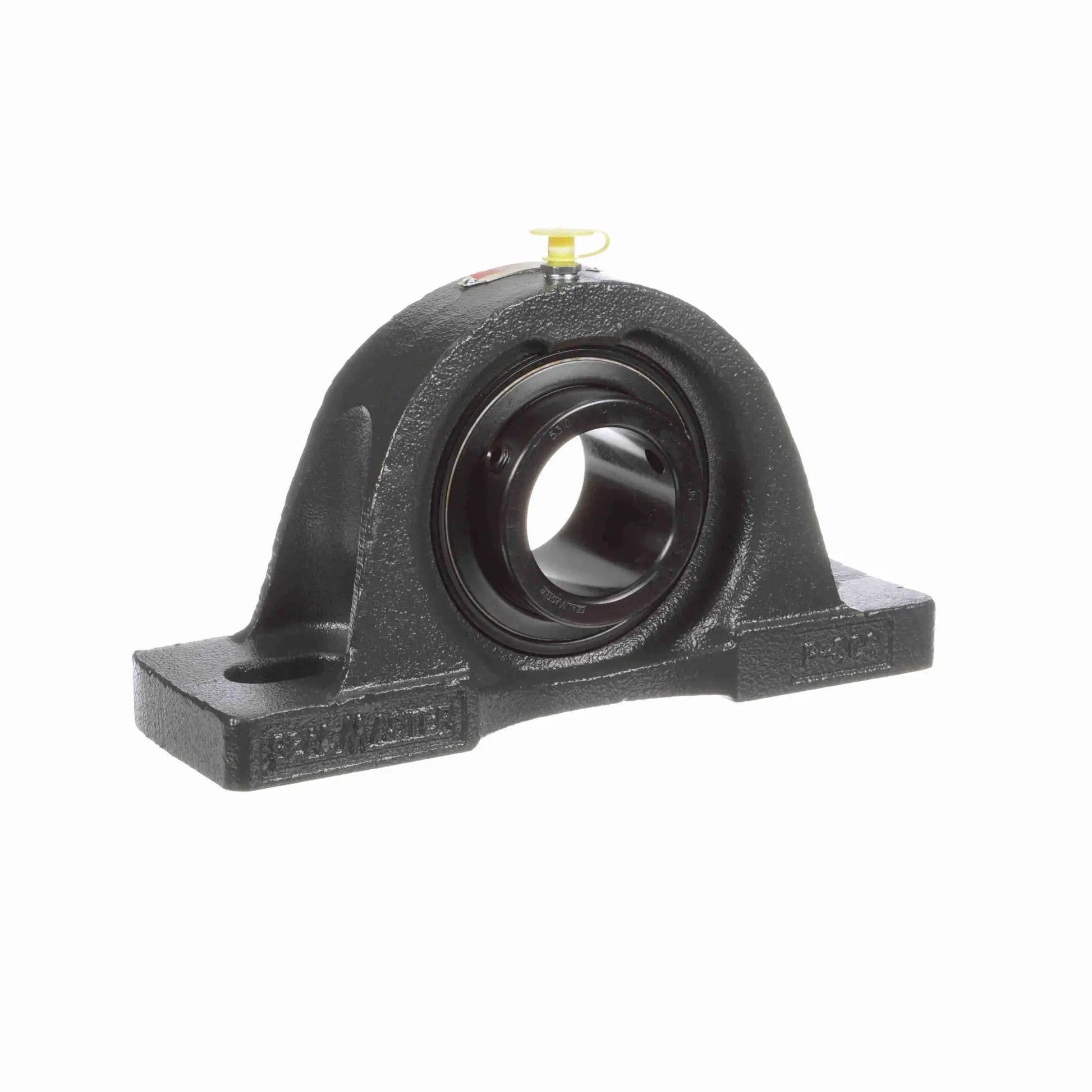 MP 310 Mounted Cast Iron Two Bolt Pillow Block Bearing With Setscrew Lock for industrial machinery, heavy-duty rugged housing.