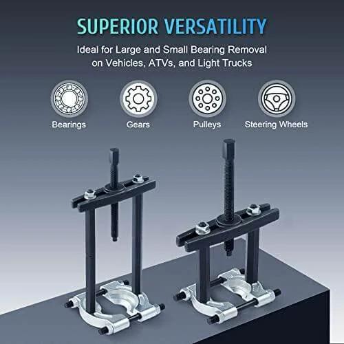 Bearing Puller Set, 5 Ton Capacity Bearing Separator, Pinion Wheel Bearing Removal Kit - 2" & 3" Jaws, Wheel Hub Axle Puller Set, Heavy Duty Bearing Splitter Tool Kit