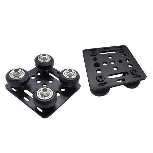 Black 2020 Aluminum Extrusion V-Slot Gantry Support Plate Set w Bearing Slide