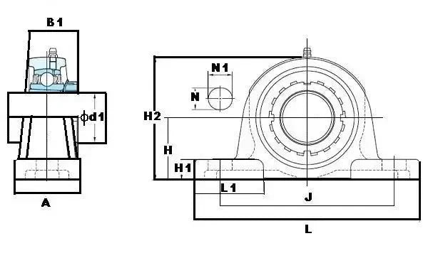 FYH UKP309 40mm Pillow Block Tapered bore With adapter Mounted Bearing Japan