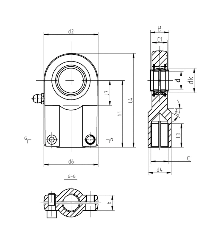GIHN-K25LO Spherical Rod End - Weld-On Shank - Locking Plain Bearing