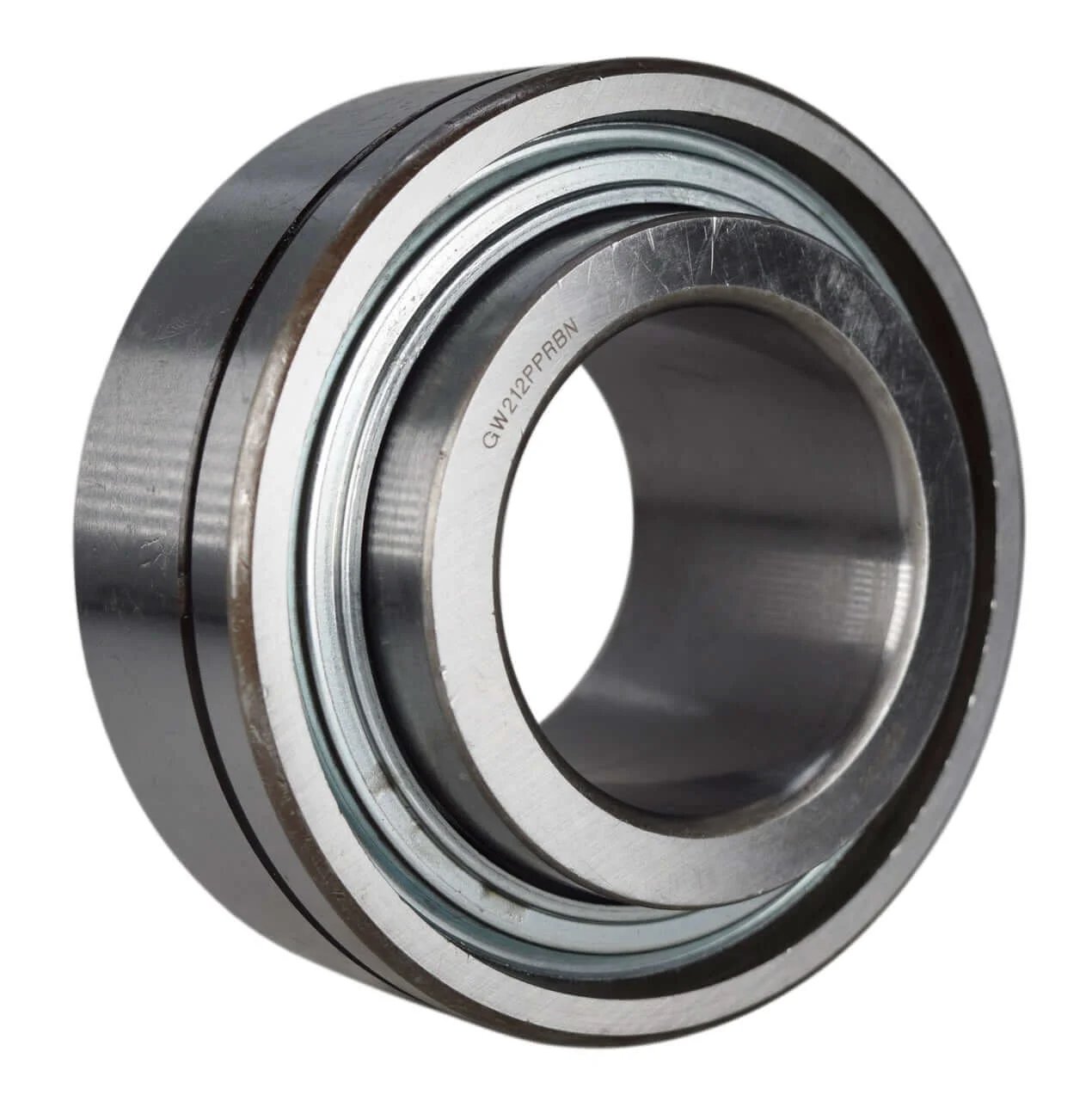 GW212PPRBN DISC HARROW BEARING triple-lip 2-3/16" Round Bore showing close-up of bearing with triple-lip seals.