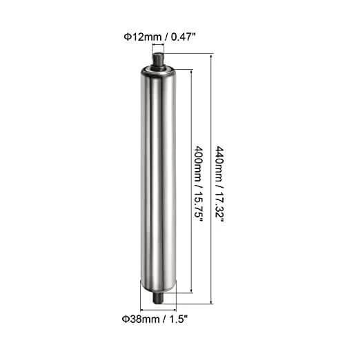 Gravity Conveyor Roller 1.5" Diameter x 16" Length - Stainless Steel