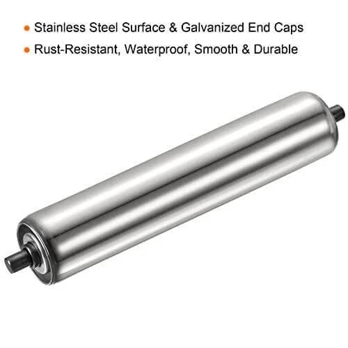 Gravity Conveyor Roller 2" Diameter 12" inch Long Stainless Steel