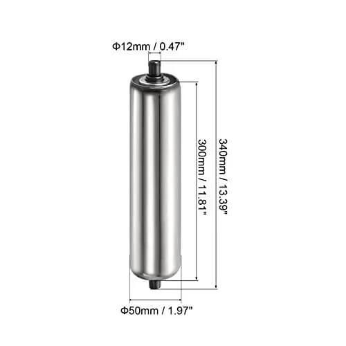 Gravity Conveyor Roller 2" Diameter 12" inch Long Stainless Steel