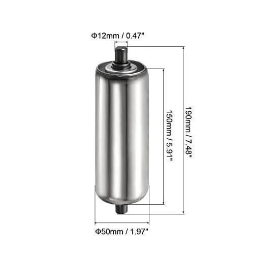 Gravity Conveyor Roller - 2" Diameter x 6" Length - Stainless Steel