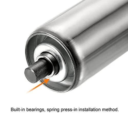 Gravity Conveyor Roller - 2" Diameter x 8" Length - Stainless Steel