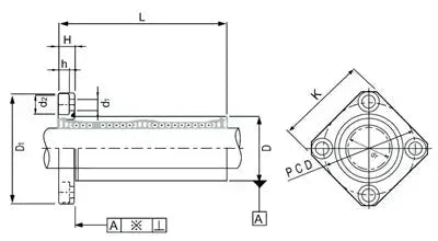 LMEK12LUU 12mm Square Flanged Bushing Linear Motion