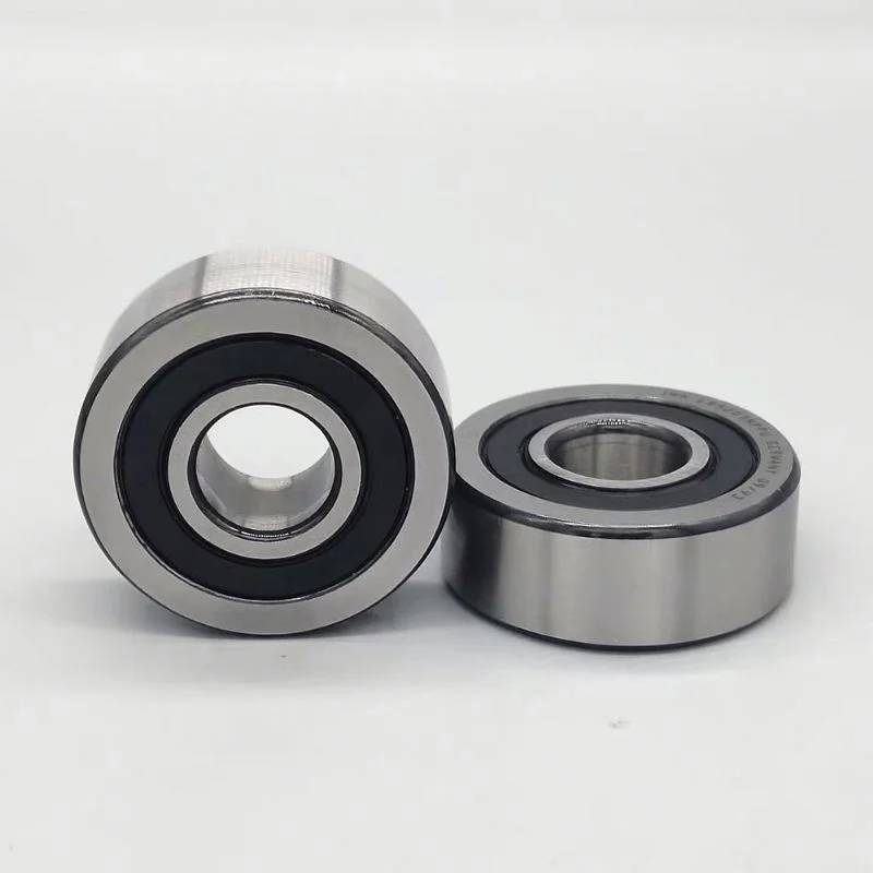 LR606NPPU Track Roller Bearing 6x19x6mm - Sealed Cam Follower showing two bearings in a close-up view, highlighting rubber seals.