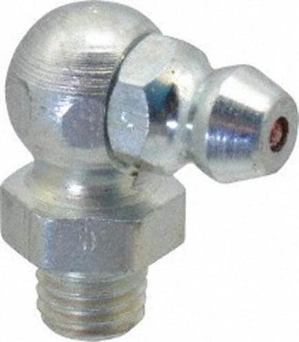 M10 x 1.5mm Grease Fitting - 90-Degree Stainless Steel Zerk Nipple