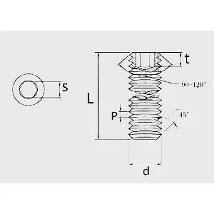 M2.5 4mm Length - Stainless Steel Hexagon Headless Screw