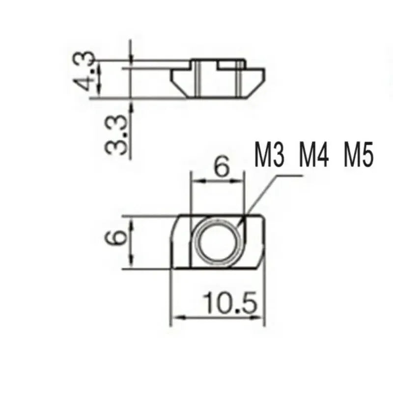 M3 T-Slot Nut for 2020 Aluminum Extrusion Profile