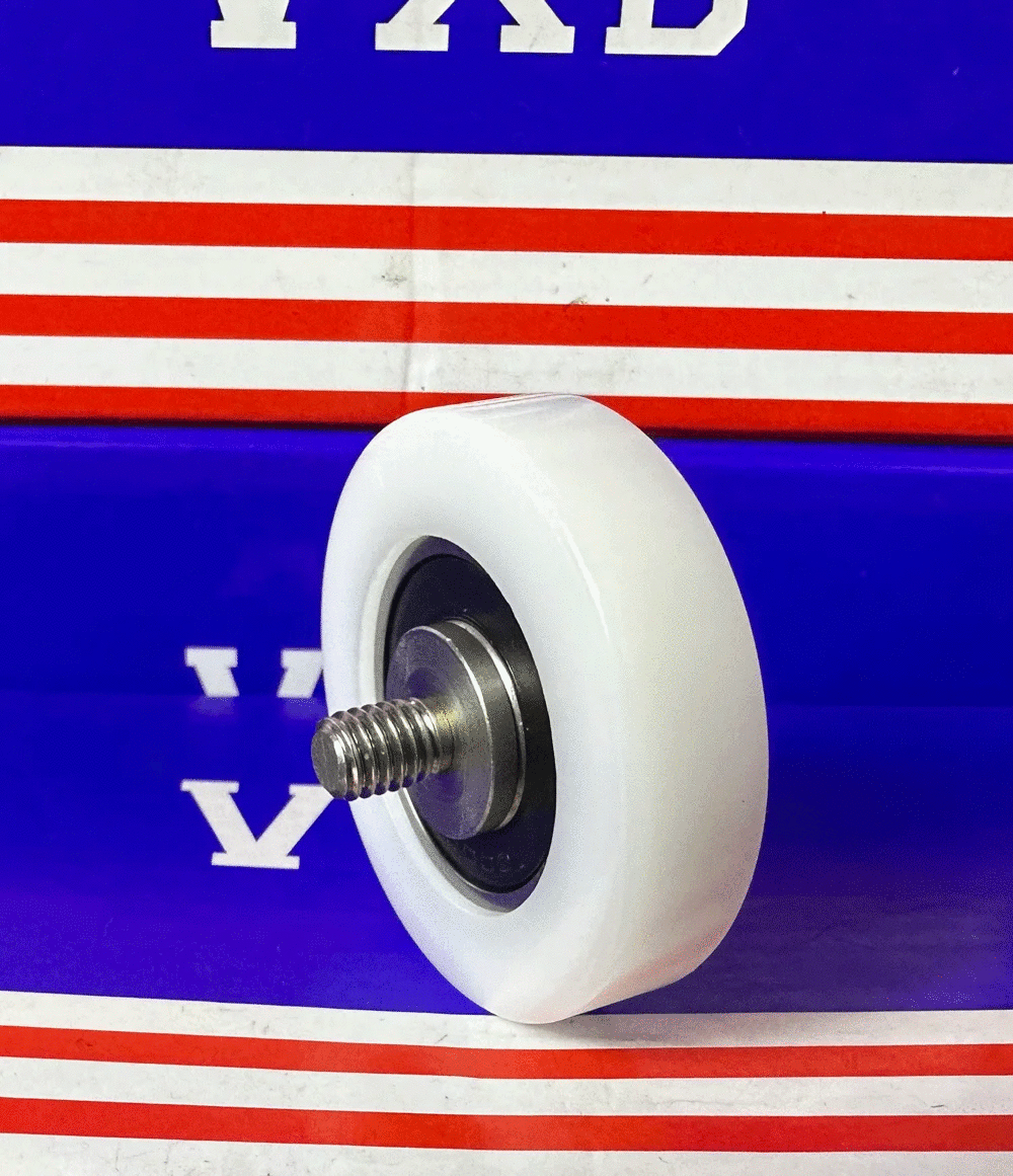 POM15x50x15-2RS C2 L12 M10 White Plastic Bearing 15x50x15 Sealed Bearing with White Tire and Threaded Stud