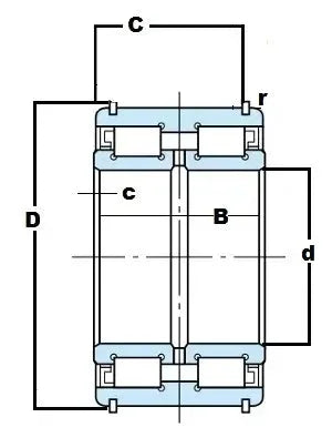SL183038 Sheave Bearing 2-Row Full Complement Bearing 190x290x75mm