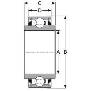 W208PP21 Agriculture Heavy Duty Disc Harrow Bearing, 1 1/4" Hex Bore, Non-Relubricable, Two Triple Lip Seals