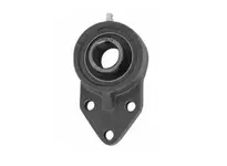 Front view of UCFK205-16NPMZ20RF 1 in Kanigen set screw insert RF double-lip sealed single-row ball bearing in 3-bolt flange housing.