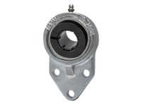 1-7/16 in Sealed Ball Bearing Insert for 3-Bolt Flange Housing, Nickel Plated Cast Iron, Concentric Collar Accu-Loc Locking, Contact Seal with Slinger, Relube Port, Single Unit (Each)