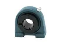 Single tapped-base pillow block UETB208-24, 1-1/2 in bore, ball insert, cast iron housing, wide inner ring, front view