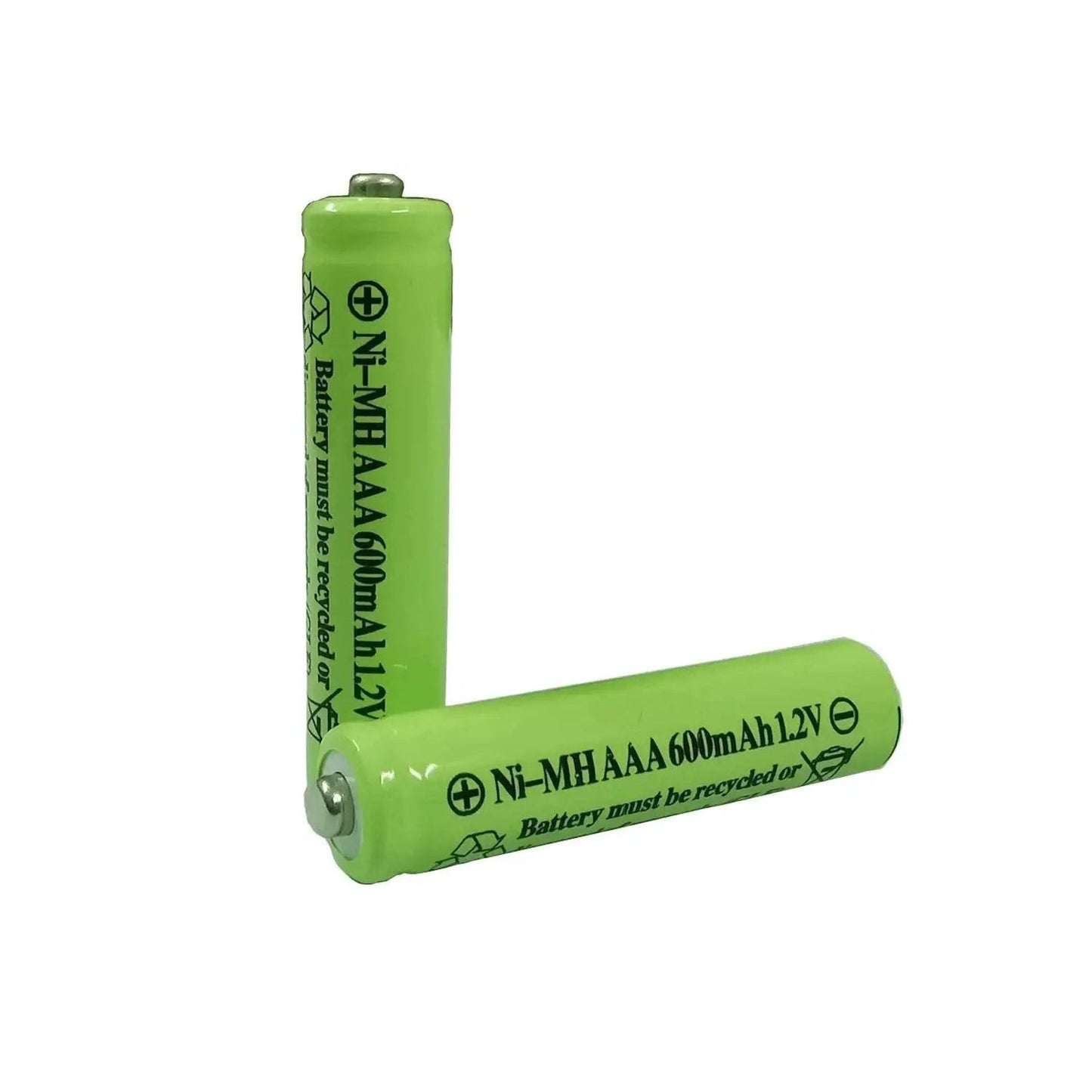 AAA NiMH 600mAh 1.2V Rechargeable Batteries For Solar Lights Garden Lamps 4 Pack, green casing, for eco-friendly use.
