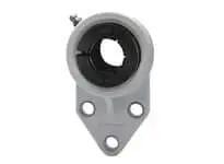 Front view of Single 1-3/8 in Accu-Loc 3-Bolt Flange Unit, White Thermoplastic Housing, Sealed Ball Bearing Insert with Concentric Locking Collar