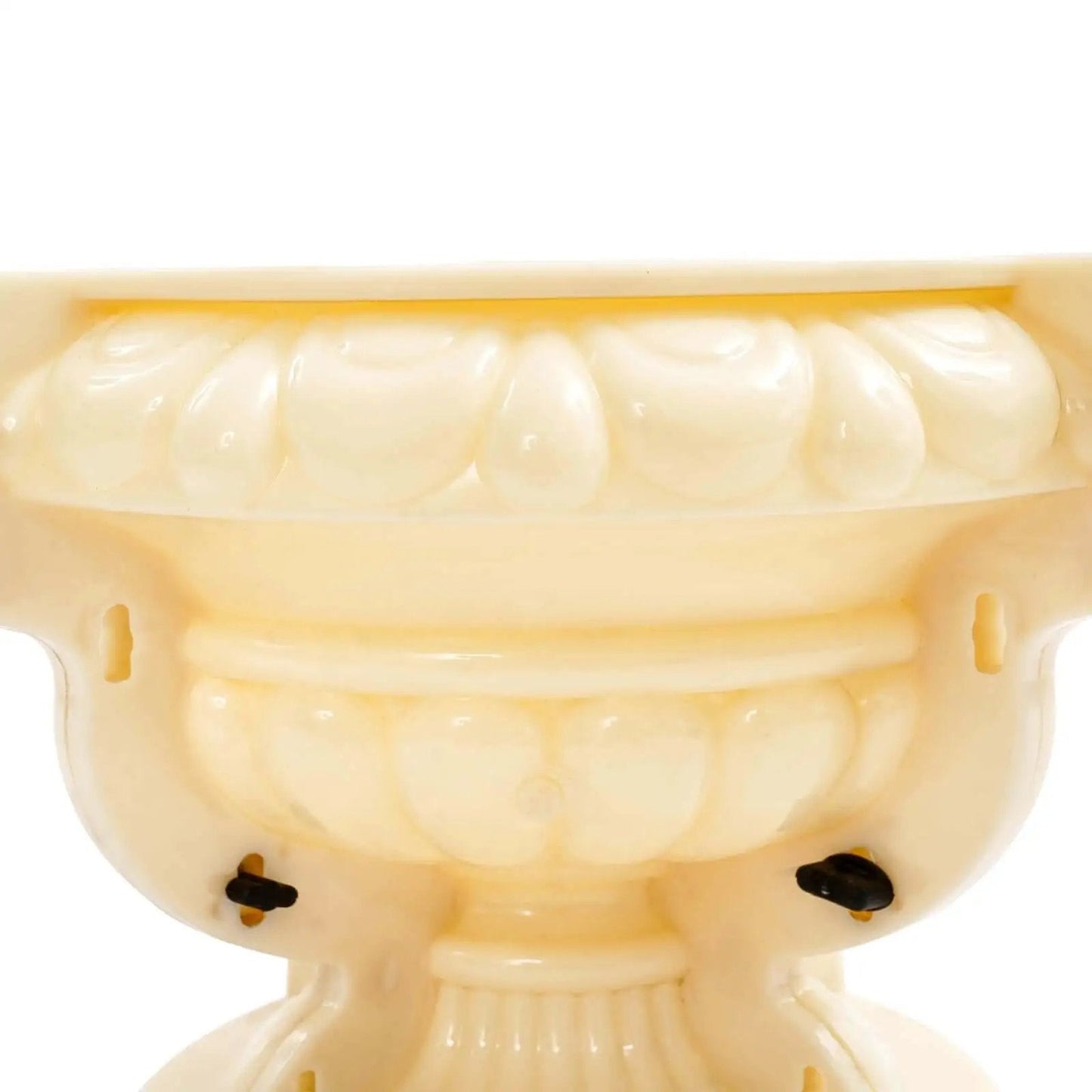 Close-up of Large Concrete Planter Mold For DIY Garden Projects Durable ABS Plastic Urn Pedestal Mold 14.96 By 10.24 Inches Beige Color