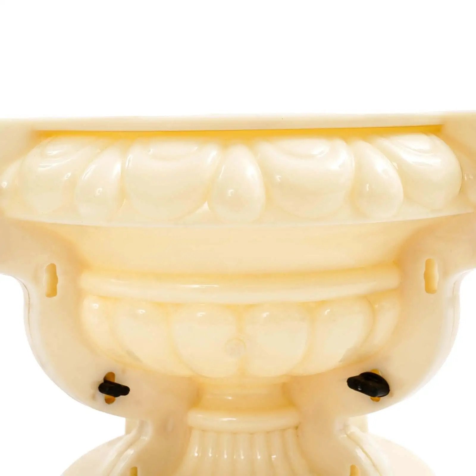Close-up of Large Concrete Planter Mold For DIY Garden Projects Durable ABS Plastic Urn Pedestal Mold 14.96 By 10.24 Inches Beige Color