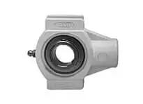 UCWTPL205-16MZ20W Single Wide-Slot Set Screw Insert Ball Bearing with White Polymer Housing, Kanigen-Plated Insert, front view