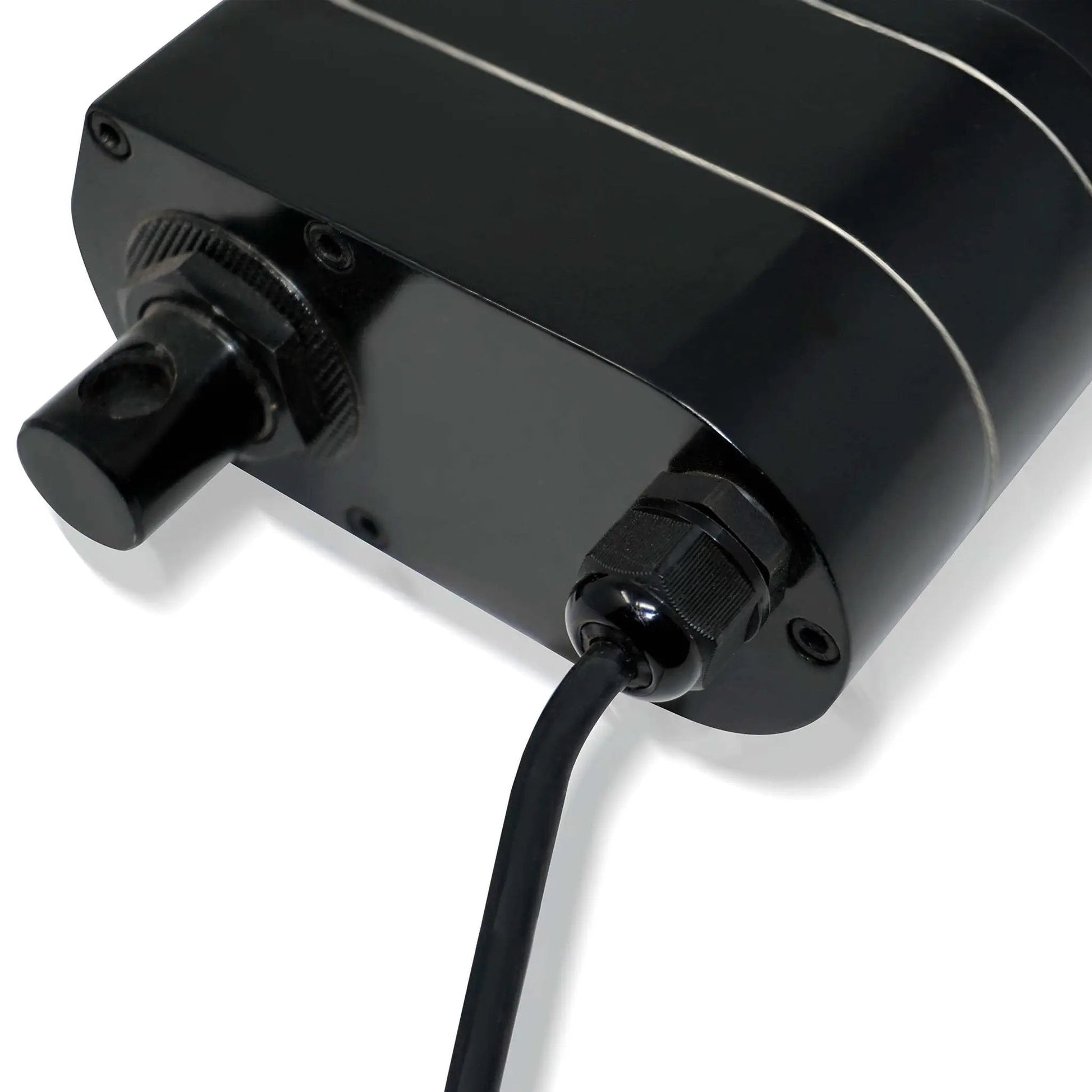 Close-up view of High Force 24V Linear Actuator With 10 Inch Stroke And 2000 Lbs Push Pull, showing durable metal gear casing.
