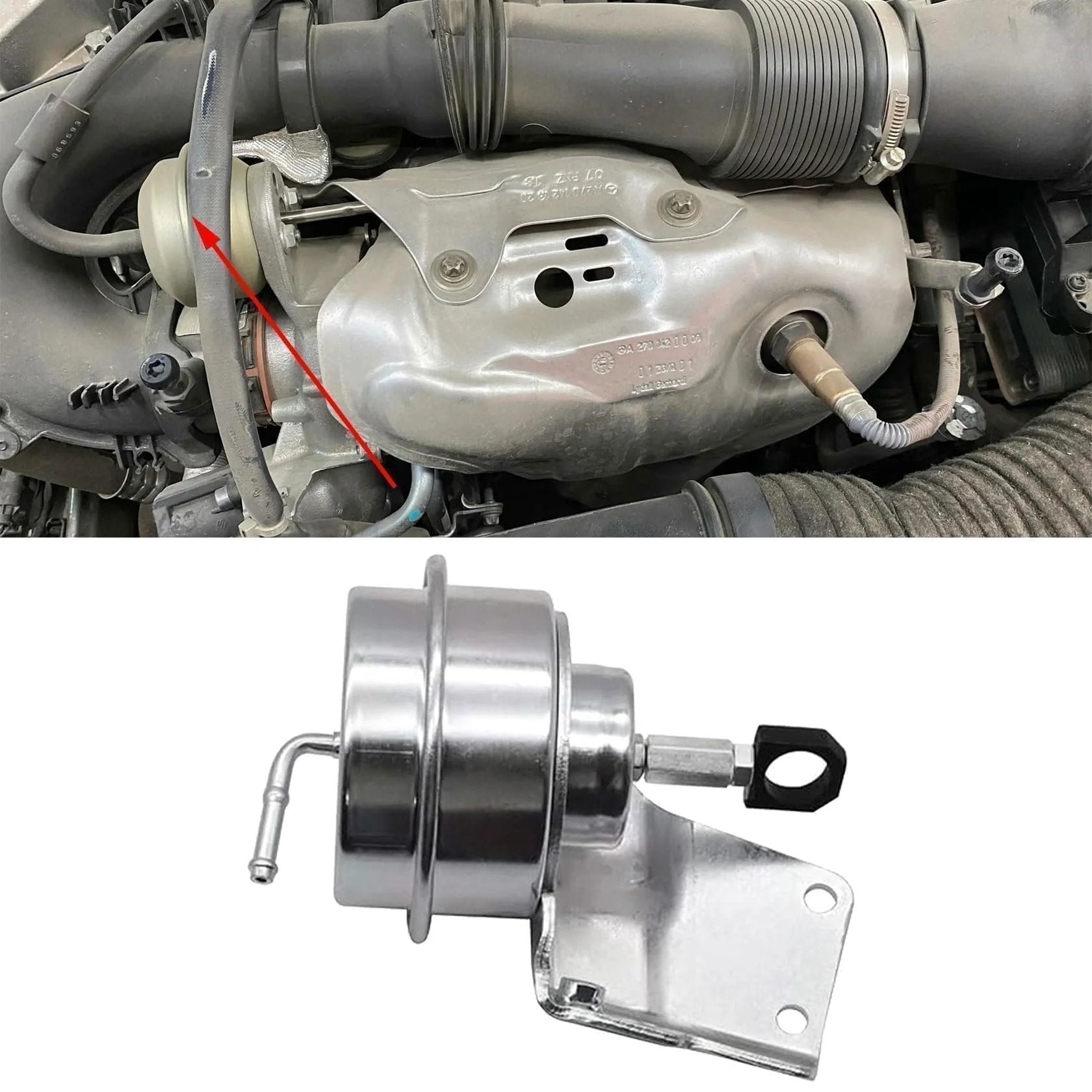 Upgrade Turbo Wastegate Vacuum Actuator For Acura RDX K23A1 2.3L DO VT Turbo Engine TD04, side view showing installation position.