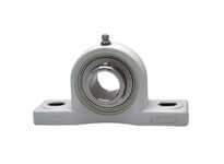 1-5/16 in (33.34 mm) Pillow Block Bearing Single Unit with Stainless Steel Ball Insert and Set Screw, White Polymer PPL207 Housing, 1/2 in (12.7 mm) Bolt Size, Washdown Rated Contact Seal