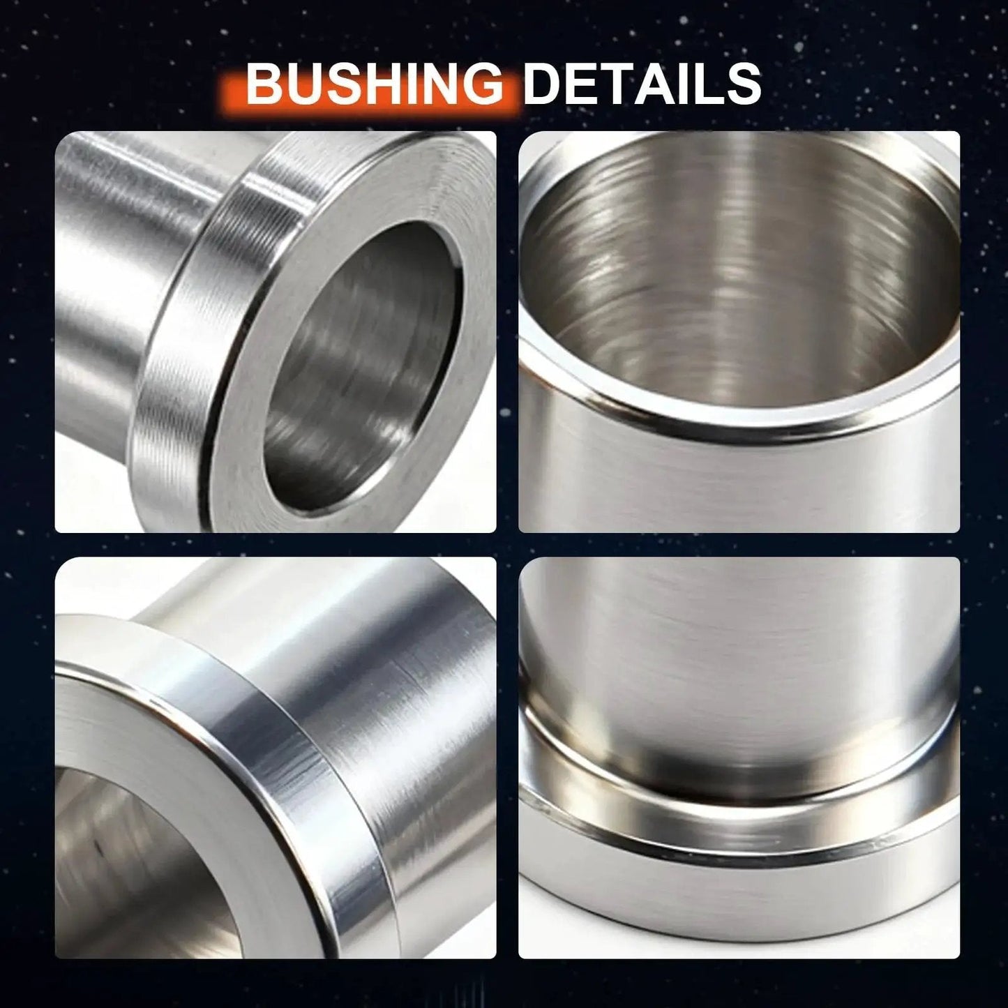 Close-up of 2 Pack Five Eighths Inch To Twelve Millimeter Adapter Sleeve Bearing Reducer Bushing For Mini Bike Axle showing galvanized iron details