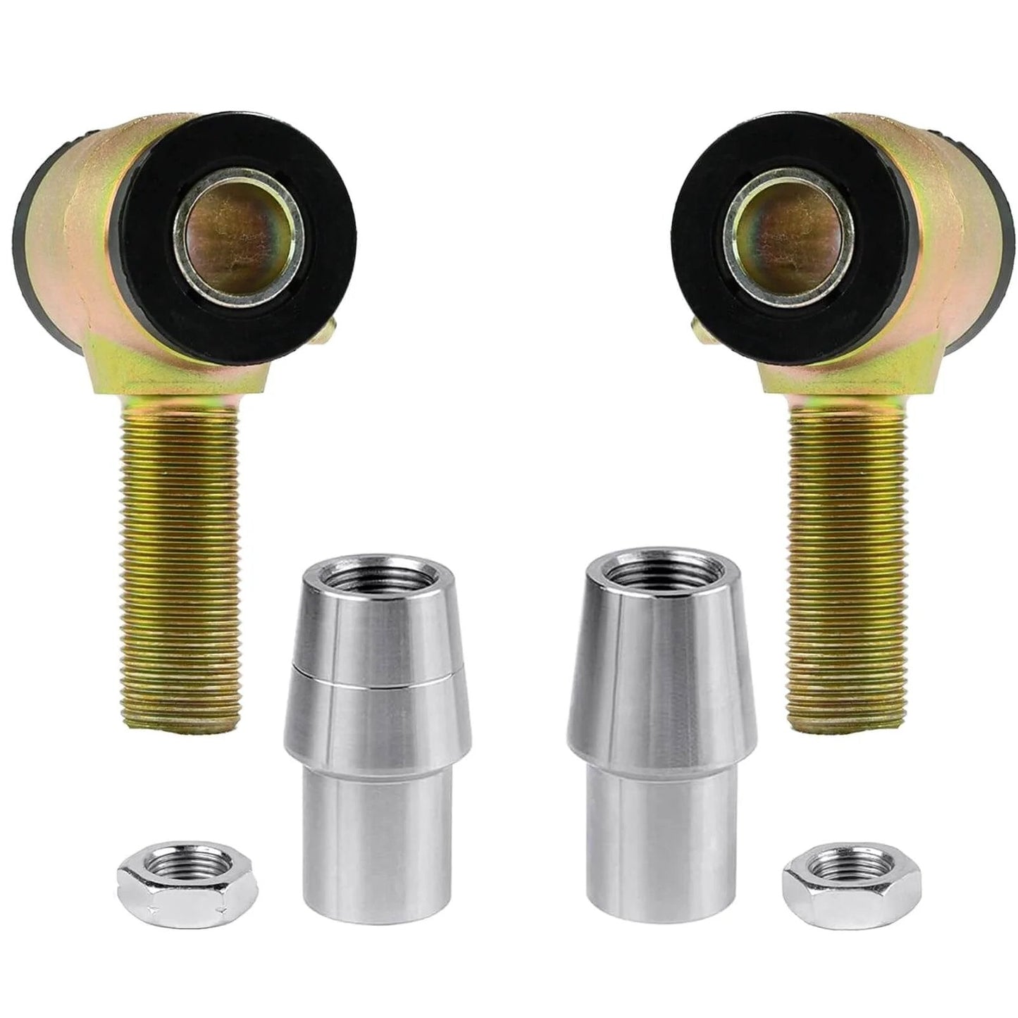 3/4 Threaded Bushing Kit for 4 Link Suspension, showing 0.750 adjustable chromoly bushings, polyurethane inserts, jam nuts, and tube adapters