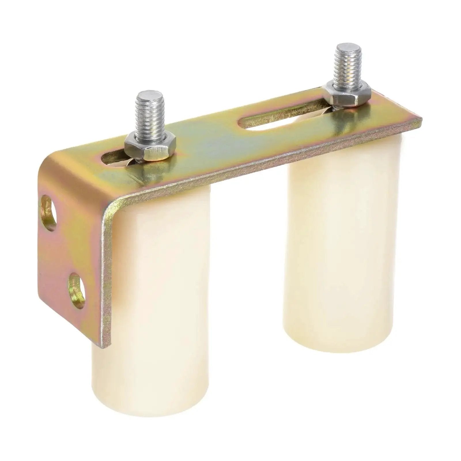 Slide Gate Guide Roller Set With 4-Inch Adjustable Nylon Rollers And L-Shape Bracket For Sliding Doors On Angle Steel Rails