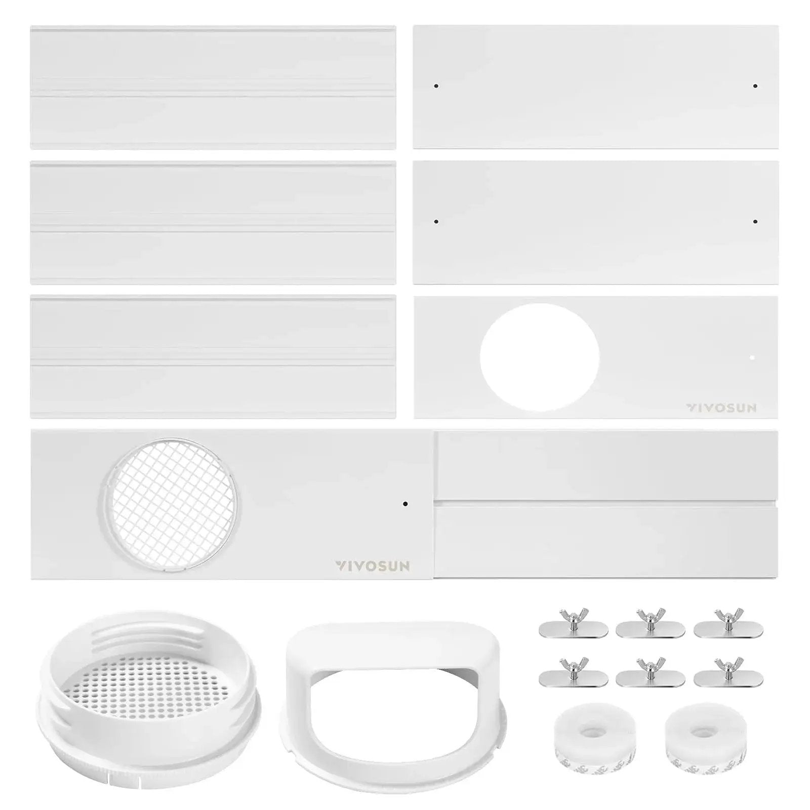 Portable AC Sliding Door Vent Kit With Adjustable Length From 16.9 To 88.6 Inches Fits 5.1 And 5.9 Inch Exhaust Hoses