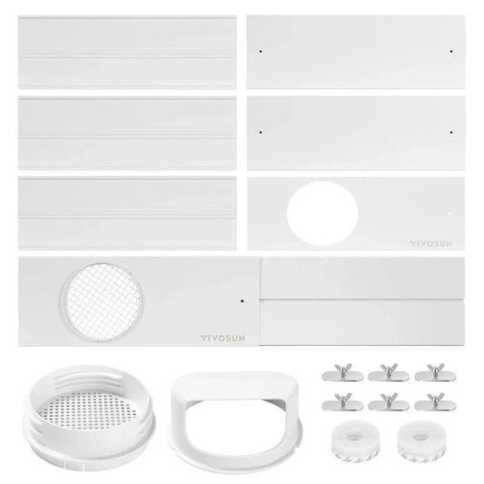 Portable AC Sliding Door Vent Kit With Adjustable Length From 16.9 To 88.6 Inches Fits 5.1 And 5.9 Inch Exhaust Hoses