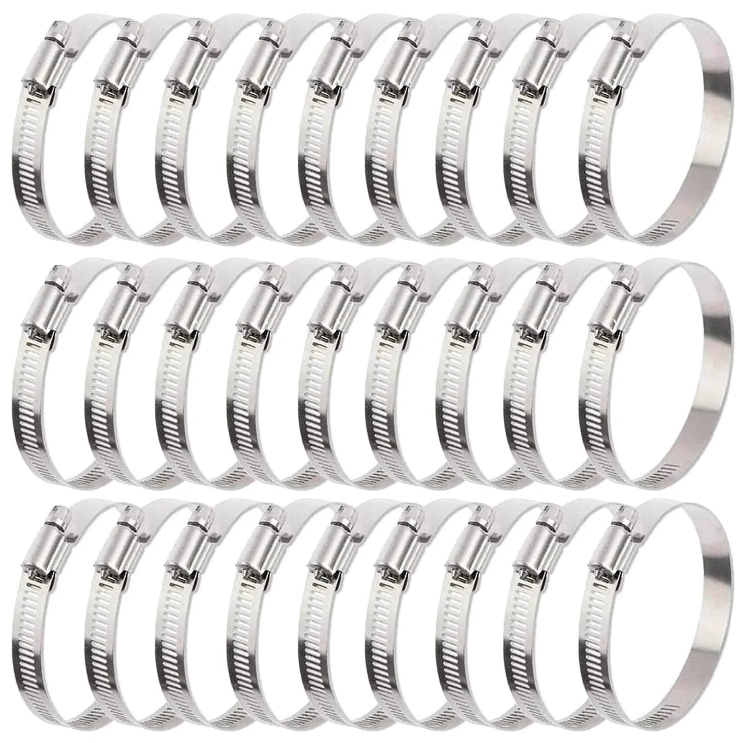 30 Pcs 3 Inch Adjustable Stainless Steel Hose Clamps Worm Gear Clamps 72 To 95mm Range Duct Clamp For Automotive Water Pipe Hose Clip