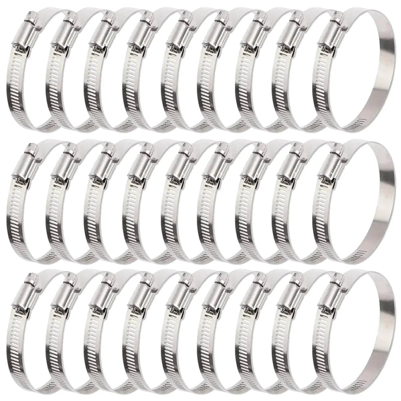 30 Pcs 3 Inch Adjustable Stainless Steel Hose Clamps Worm Gear Clamps 72 To 95mm Range Duct Clamp For Automotive Water Pipe Hose Clip