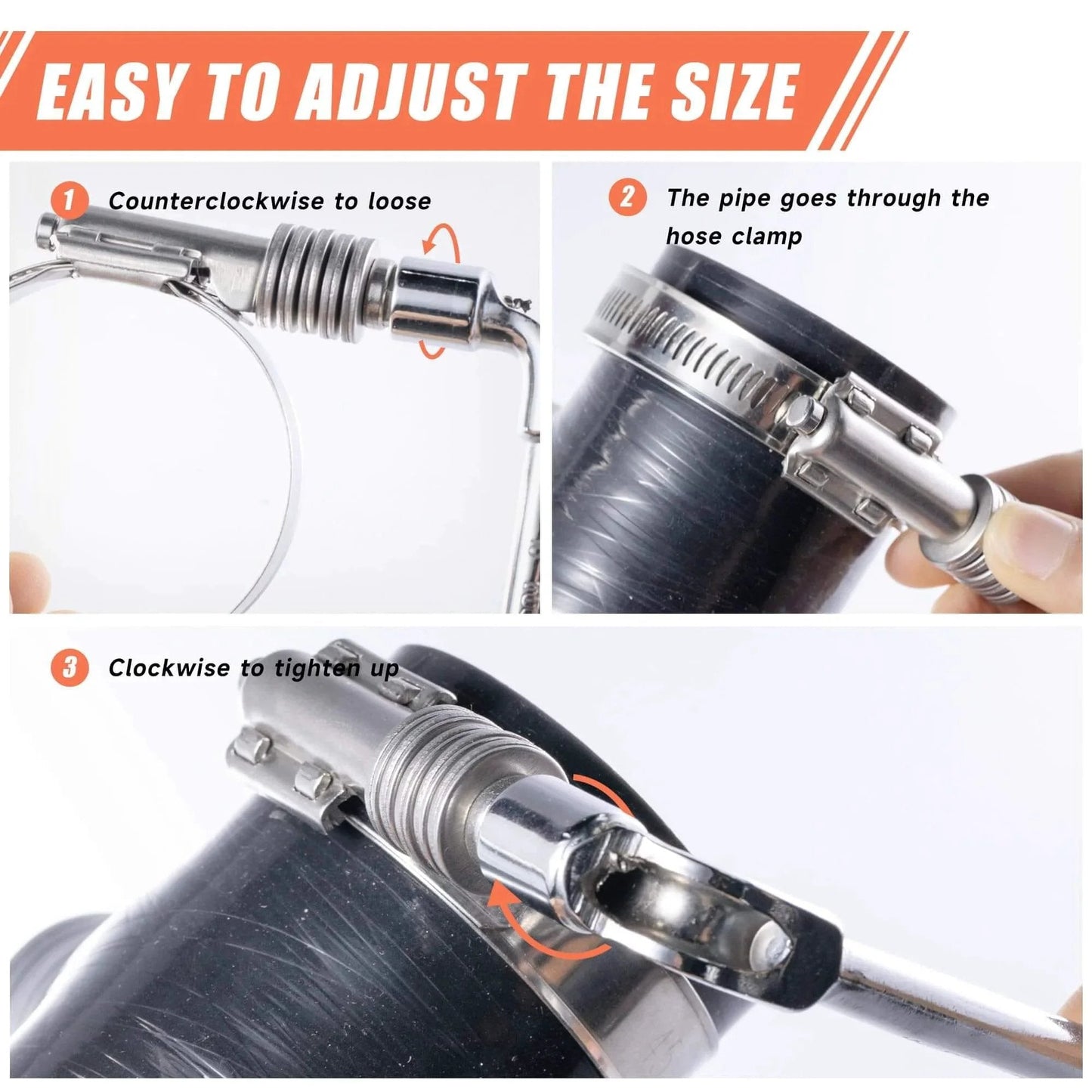 4 Pack Heavy Duty Worm Gear Hose Clamps Adjustable Range One To One And Three Quarter Inches 25 To 45 Mm 304 Stainless Steel