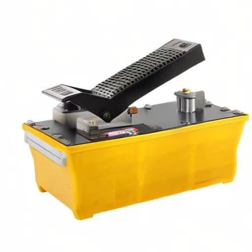 Air Hydraulic Pump, 10,000 PSI Hydraulic Foot Pump with 0.6 Gal Yellow Reservoir, foot-operated for heavy machinery and auto repair