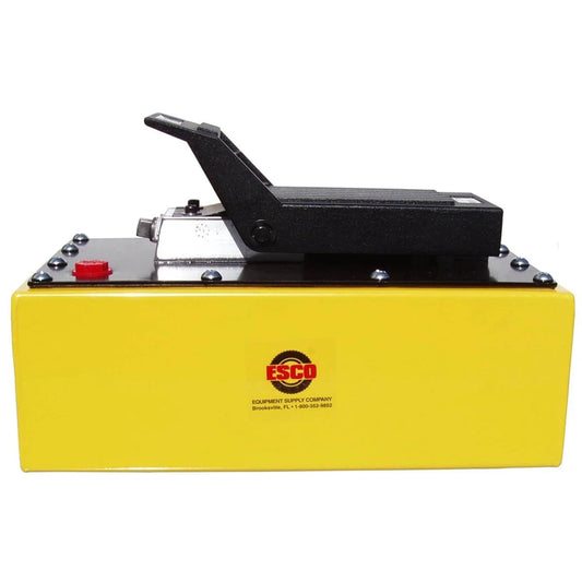 ✝️ Air Hydraulic Pump, 5 Quart Metal Reservoir, 10,000 PSI replacement side view with yellow ESCO branding