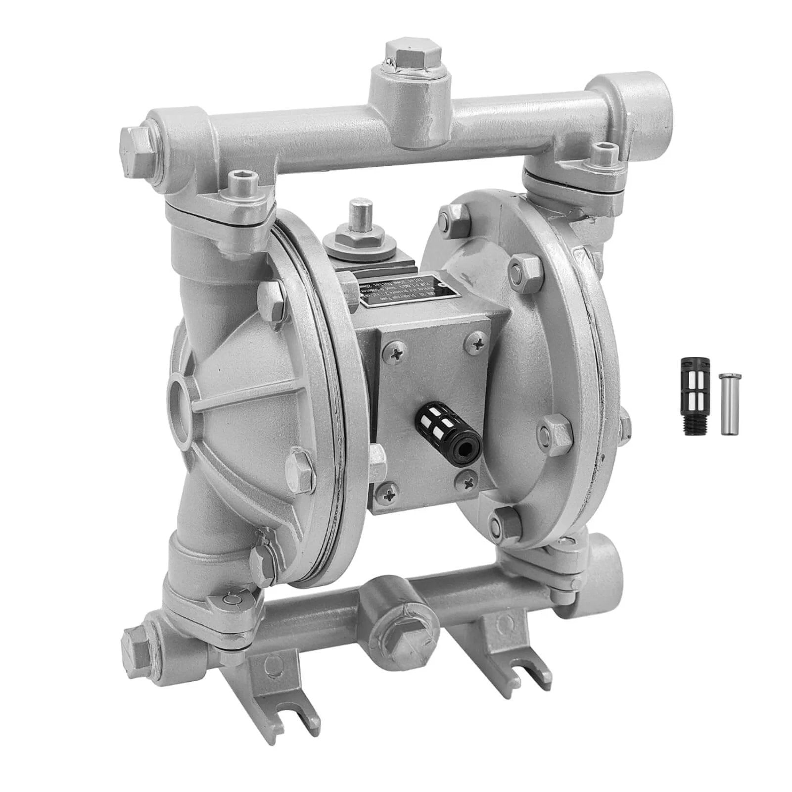 Front view of Air Operated Double Diaphragm Pump 1/2 inch Inlet/Outlet Max 115PSI Pneumatic Waste Oil Transfer Pump 16 GPM/60 LPM.